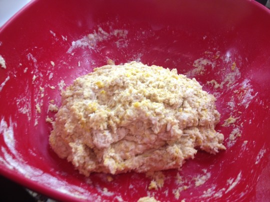 I mixed this up using my hands....fun!